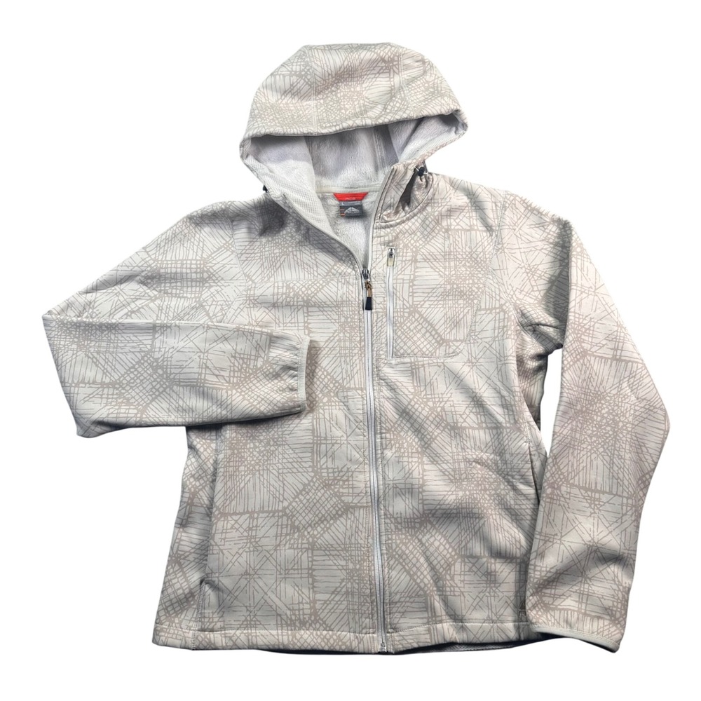 Y2K Nike ACG Women's L Hooded Full Zip Jacket Geometric Print Fleece Lined